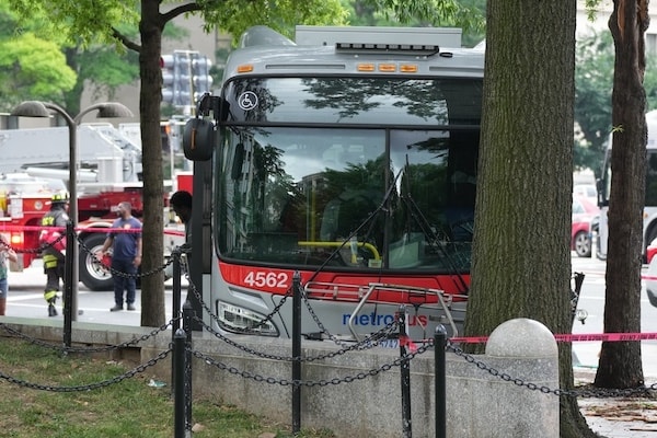 Scene of a bus accident